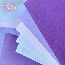 Load image into Gallery viewer, Lavender Dreams Paper Pack A5, 30 Sheets | Plain, Pearlised & Sparkle Paper Pad | Blue Purple Craft Paper