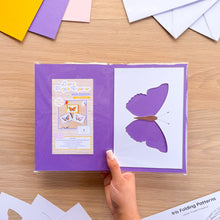 Load image into Gallery viewer, Lesser Purple Emperor Card Aperture pack in packaging with 'Make Cards Like these' text