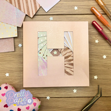 Load image into Gallery viewer, Letter H Iris Folding Pattern PDF SVG | Alphabet Beginner Iris Folding Pattern Download | Cut File | Card Making Template
