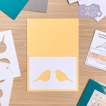 Load image into Gallery viewer, love bird aperture on mustard card