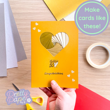 Load image into Gallery viewer, Love Heart Aperture Card (Pack of 3) | 3 x PEARLISED Card Apertures Inserts & Envelopes