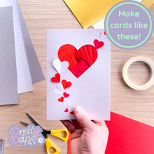 Load image into Gallery viewer, Love Heart Aperture Card (Pack of 3) | 3 x PEARLISED Card Apertures Inserts &amp; Envelopes

