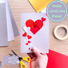 Load image into Gallery viewer, Love Heart Aperture Card (Pack of 3) | 3 x PEARLISED Card Apertures Inserts & Envelopes