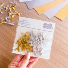 Load image into Gallery viewer, Ribbon Bow Craft Embellishments 6-7mm wide | Silver Gold Green Red Multicoloured | 20 per pack