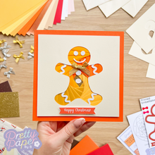 Load image into Gallery viewer, Gingerbread man iris fold card
