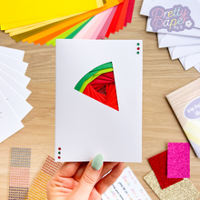 Load image into Gallery viewer, Watermelon Iris Folding Pattern Mini PDF & SVG | Beginner Melon Slice Printable Download | Cut File | Card Making Template