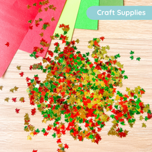 Load image into Gallery viewer, Autumn Coming Through Maple Leaf Sequins Embellishments, 800 pcs (approx.) | Emerald Green, Light Green, Red