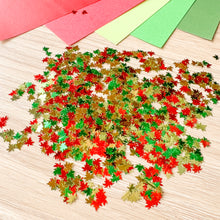 Load image into Gallery viewer, Autumn Coming Through Maple Leaf Sequins Embellishments, 800 pcs (approx.) | Emerald Green, Light Green, Red