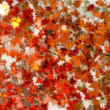 Load image into Gallery viewer, Frosty Fall Maple Leaf Sequins Embellishments, 800 pcs (approx.) | Orange, Silver
