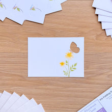 Load image into Gallery viewer, A mini butterfly card aperture with printed yellow flowers