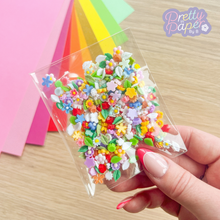 Load image into Gallery viewer, Pack of 350 mixed Mini Flower and Leaf Craft Embellishments