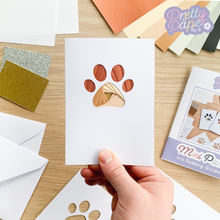 Load image into Gallery viewer, Paw Iris Folding Pattern  Template Mini PDF & SVG | Beginner Printable Download | Cut File | Card Making