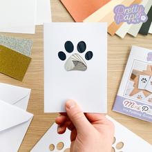 Load image into Gallery viewer, Paw Iris Folding Pattern  Template Mini PDF & SVG | Beginner Printable Download | Cut File | Card Making