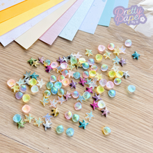 Load image into Gallery viewer, Mini starfish and seashell card embellishments