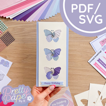 Load image into Gallery viewer, Wild Butterfly Mini Iris Folding Pattern PDF & SVG | Beginner-Intermediate Printable Download | Cut File | Card Making Template