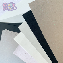 Load image into Gallery viewer, Moonlight Shadows Paper Pack A5, 30 Sheets | Plain & Sparkle Paper Pad | Silver Grey Black White Craft Paper