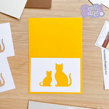 Load image into Gallery viewer, Mother Cat and Kitten aperture on Buttercup card
