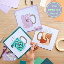 Load image into Gallery viewer, Make cards like this - three iris folding drinking mug greeting cards