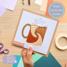 Load image into Gallery viewer, Make cards like this - iris folding hot chocolate drink with 'warmest wishes' greeting