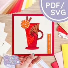 Load image into Gallery viewer, Mulled-wine-glass-iris-folding-pattern