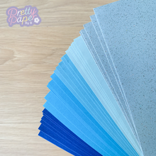 Load image into Gallery viewer, Ocean Waves Blue Paper Pack A5, 30 Sheets | Plain, Pearlised & Sparkle Paper Pad | Craft Paper Collection