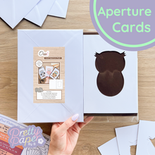 Load image into Gallery viewer, Owl Aperture Card (Pack of 3) | 3 x Apertures, Coloured Card Blanks &amp; Envelopes | Woodland Christmas
