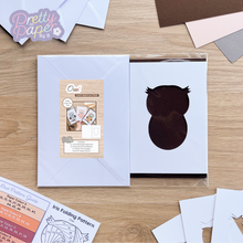 Load image into Gallery viewer, Owl Aperture Card (Pack of 3) | 3 x Apertures, Coloured Card Blanks &amp; Envelopes | Woodland Christmas
