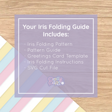 Load image into Gallery viewer, Cupcake Mini Iris Folding Pattern PDF &amp; SVG | Beginner Cake Printable Download | Cut File | Card Making Template
