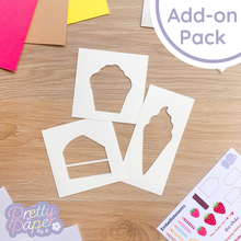 Load image into Gallery viewer, Cupcake, Cake Slice and Ice-cream cone from the Party Treats Kit add-on pack