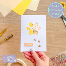 Load image into Gallery viewer, iris fold paw print card