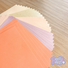 Load image into Gallery viewer, Cream, Cream Sparkle, Salmon, Rose Gold Pearl, Peach paper