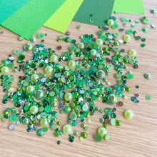 Load image into Gallery viewer, Pearl Gem Mix β Fields of Green, 3β8mm, 15g β Craft Embellishments