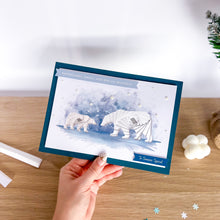 Load image into Gallery viewer, Penguins and Polar Bears Card Making Kit | Intermediate iris folding craft kit | Snowy Polar Animals
