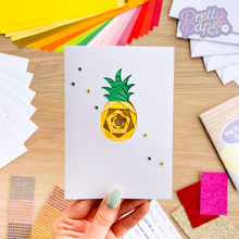 Load image into Gallery viewer, Pineapple Iris Folding Pattern Mini PDF & SVG | Beginner Fruit Printable Download | Cut File | Card Making Template