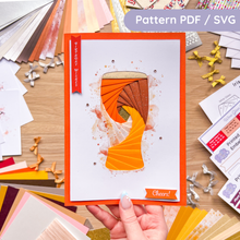 Load image into Gallery viewer, Pint Glass Iris Folding Template PDF SVG
