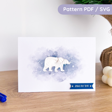 Load image into Gallery viewer, Polar Bear Cub Iris Folding Pattern