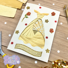 Load image into Gallery viewer, Princess Dress Iris Folding Pattern Template | Beginner Pattern PDF SVG Download | Card Making