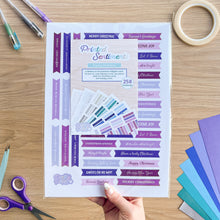 Load image into Gallery viewer, Frosty Christmas Sentiments Pack | Multicolour Card-making Embellishments | 258 x Printed Greetings, 6x A4 Sheets