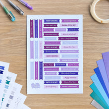 Load image into Gallery viewer, Frosty Christmas Sentiments Pack | Multicolour Card-making Embellishments | 258 x Printed Greetings, 6x A4 Sheets