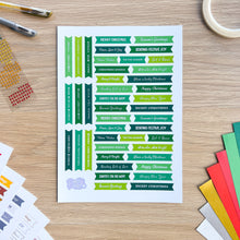 Load image into Gallery viewer, Traditional Christmas Sentiments Pack | Multicolour Card-making Embellishments | 258 x Printed Greetings, 6x A4 Sheets