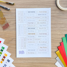 Load image into Gallery viewer, Traditional Christmas Sentiments Pack | Multicolour Card-making Embellishments | 258 x Printed Greetings, 6x A4 Sheets