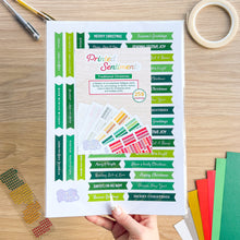 Load image into Gallery viewer, Traditional Christmas Sentiments Pack | Multicolour Card-making Embellishments | 258 x Printed Greetings, 6x A4 Sheets