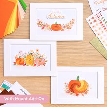Load image into Gallery viewer, Pumpkin Meadow Picture Craft Kit | Fall Home Décor Iris Paper Folding Adult Craft Kit | Beginner to Advanced | Pumpkin