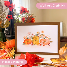 Load image into Gallery viewer, Pumpkin Meadow Picture Craft Kit | Fall Home Décor Iris Paper Folding Adult Craft Kit | Beginner to Advanced | Pumpkin