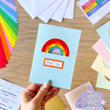 Load image into Gallery viewer, Thank You iris folding rainbow card
