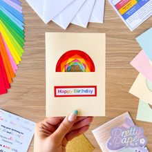 Load image into Gallery viewer, Happy Birthday Iris Folding Rainbow Card

