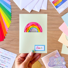 Load image into Gallery viewer, Smile Iris Folding Rainbow Card
