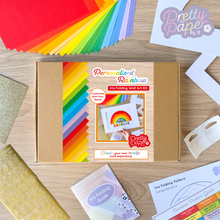 Load image into Gallery viewer, Kids Craft Kit | Rainbow Personalised Name Wall Art Kit | Iris Folding Craft Kit | Discontinued
