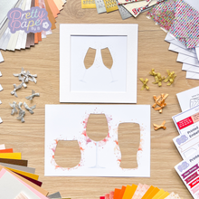 Load image into Gallery viewer, Two embellished Wall Art apertures: double champagne and triple glass.