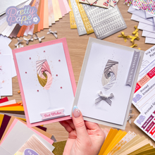 Load image into Gallery viewer, Two single wine glass iris fold cards